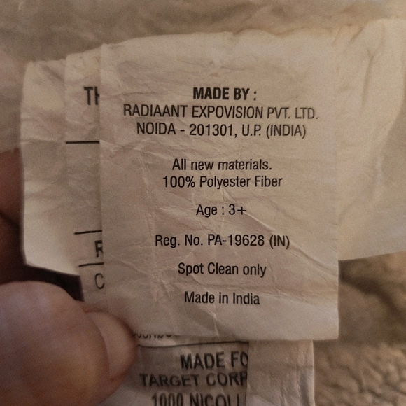 Pillowfort Sheep Lamb Figural Plush Pillow Pal Stuffed Animal Striped 17×13" EUC - Picture 8 of 8